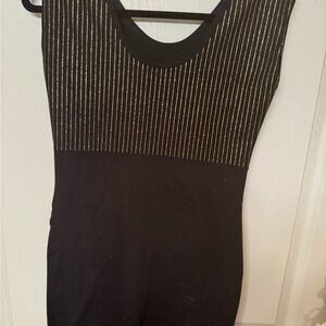 Black and Gold Striped Sleeveless Top